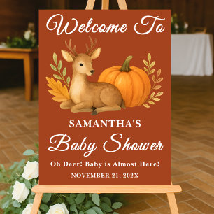 Boho Woodland Deer & Pumpkin Fall Babydusche Acrylschild