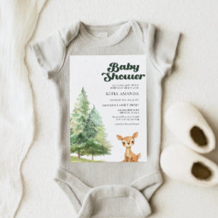 Boho Woodland Deer Snow Baby Dusche Einladung