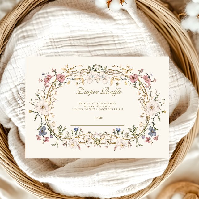 Boho Woodland Fern Baby Shower Diapper Raffle Begleitkarte (Von Creator hochgeladen)