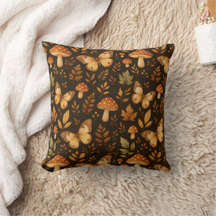 Boho Woodland Foods Mushrooms   Herbstfarben Kissen