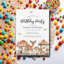 Boho Woodland Forest Animals 4. Geburtstag Party