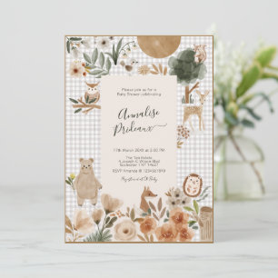 Boho Woodland Forest Animals Babydusche Einladung