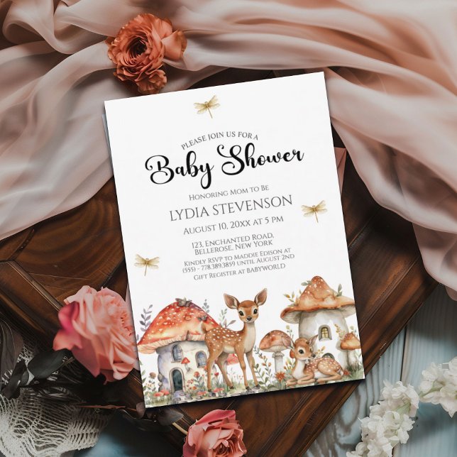 Boho Woodland Forest Animals Babydusche Einladung (Von Creator hochgeladen)