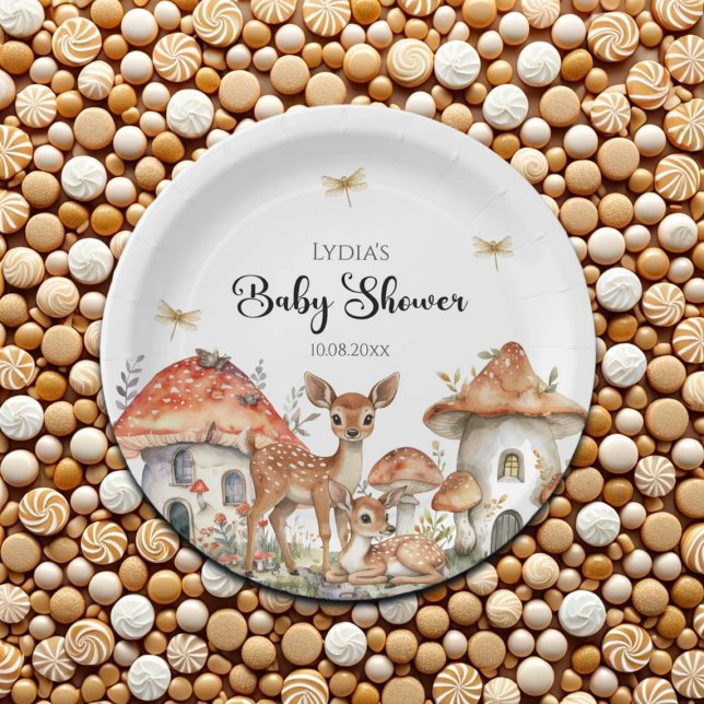 Boho Woodland Forest Animals Babydusche Pappteller (Von Creator hochgeladen)