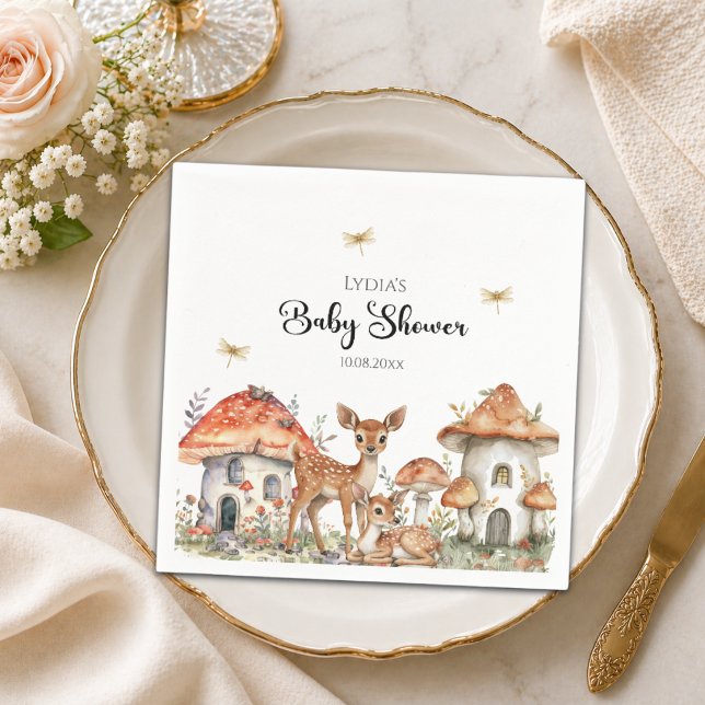 Boho Woodland Forest Animals Babydusche Serviette (Von Creator hochgeladen)