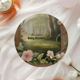 Boho Woodland Forest Baby Dusche Pappteller