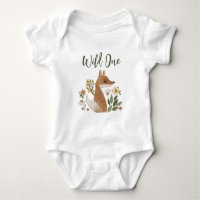 Boho Woodland Fuchs Wild One Baby Bodysuit