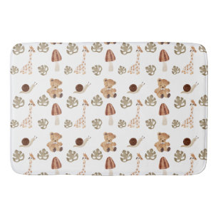 Boho Woodland Jungle Animal Pattern Badematte