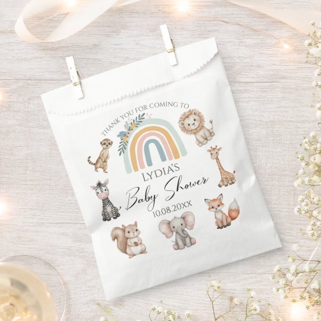 Boho Woodland Jungle Animals Babydusche Geschenktütchen (Ausgeschnitten)