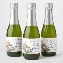 Boho Woodland Mini Sparkling Wine Set Étiquette