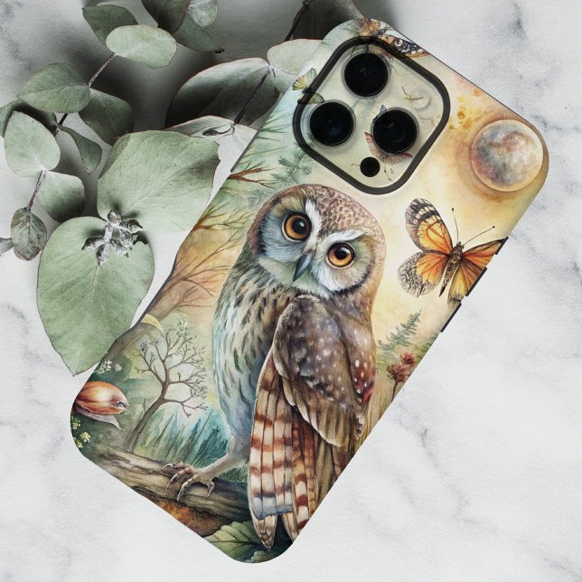 Boho Woodland Owl iPhone 16 Pro Max Hülle (Von Creator hochgeladen)