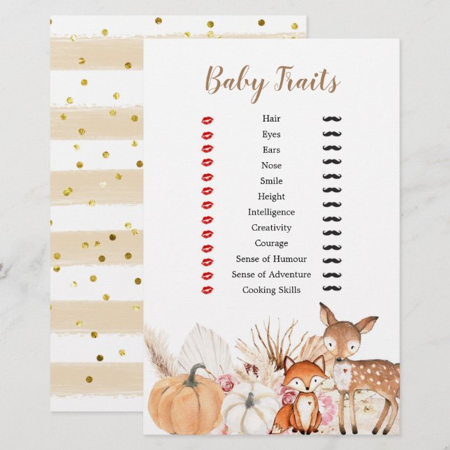 Boho Woodland Pumpkin Baby Tracks Games (Vorne/Hinten)