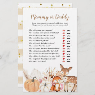 Boho Woodland Pumpkin Mommy oder Daddy Games
