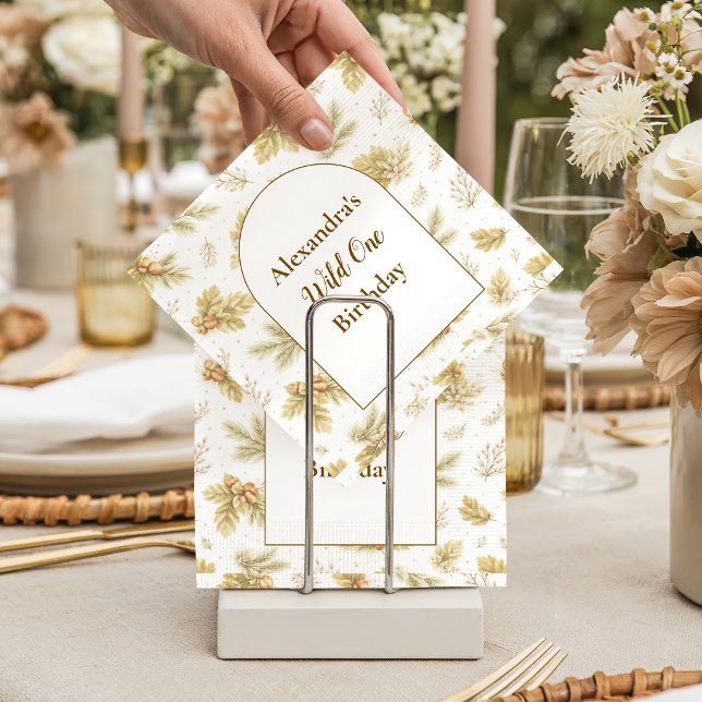 Boho Woodland Wild One Birthday Serviette (Von Creator hochgeladen)