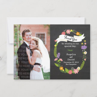 Boho Woodland Wreath auf Chalkboard Wedding