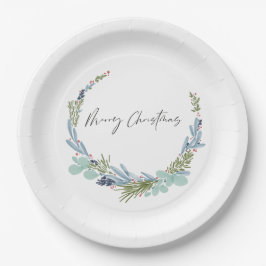 Boho Wreath frohe Weihnachten Modernes Design Pappteller