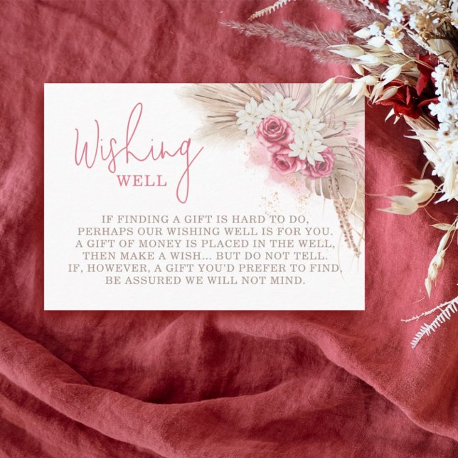 Boho wünscht gut Pampas Grass Baby Dusche Begleitkarte (Von Creator hochgeladen)