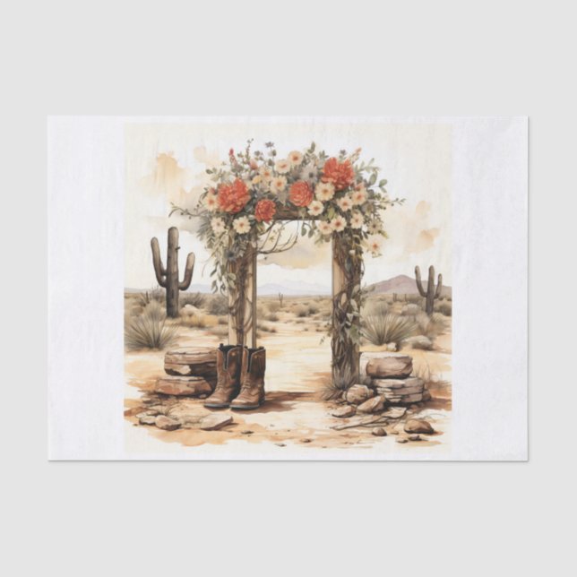Boho Wüste Blumenstrauß Kunst, Dichtung und Musik Seidenpapier (Vorderseite)