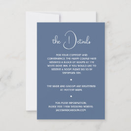 Boho Wüste Dusty Blue Minimal Wedding Details Einladung