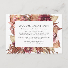 Boho Wüste Floral Wedding Hotel Unterkünfte Begleitkarte