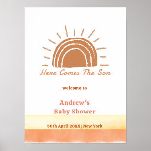 Boho Wüste kommt hier die Son Baby Dusche Willkomm Poster