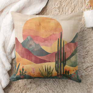 Boho Wüste Landschaft - Südwestliche Natur Kissen