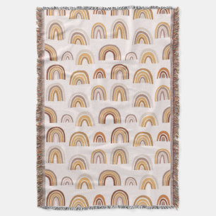 Boho Wüste Regenbogen Abstrakt Arme Muster Taupe Decke