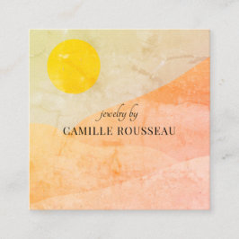 Boho Wüste Sunrise Mountains Handgearbeitete Juwel Quadratische Visitenkarte