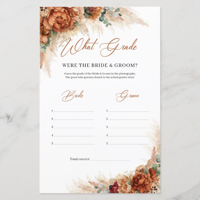 Boho Wüste Terracotta Pampas Welcher Grad sie ware (Vorderseite)