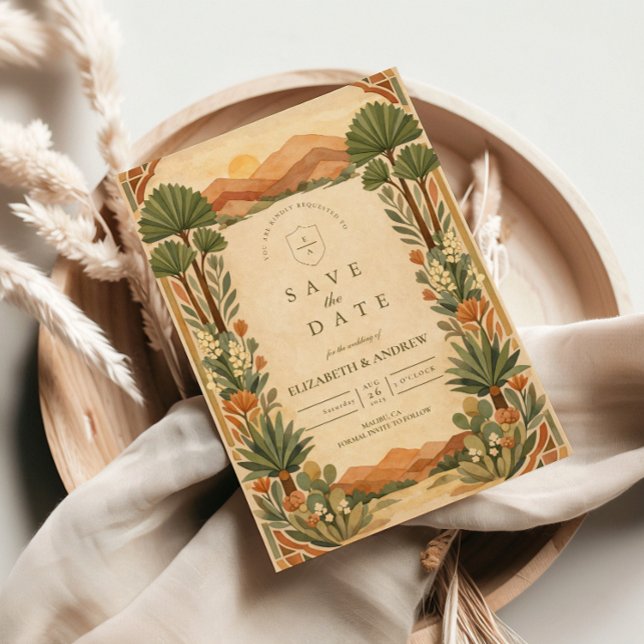 Boho-Wüsten-Botanical-Hochzeit Save The Date (Von Creator hochgeladen)