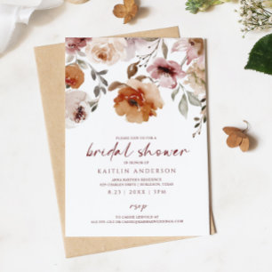 Boho-Wüsten-Terrakotta-Floral-Brautparty Einladung