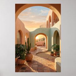 boho-wüsten-torweg-sonnenuntergang-geometrischer-i poster