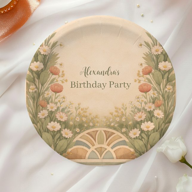 Boho-Wüsten-Wildblumen-Geburtstag Pappteller (Von Creator hochgeladen)