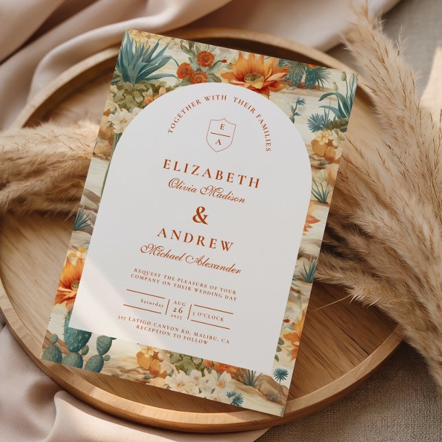 Boho-Wüstenbogen-Hochzeit Einladung (Von Creator hochgeladen)