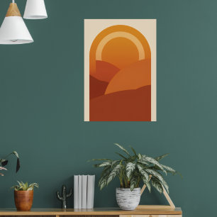 Boho-Wüstenbogen-Landschaftsposter Retro-Sonne T Poster