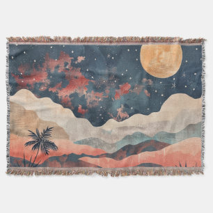 Boho-Wüstenmond Indigo-Kupfer-Himmelslandschaft Decke