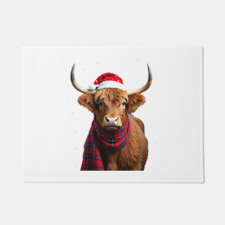 Boho Xmas Christmas Highland Cow T-Shirt (1) Fußmatte