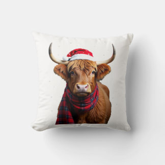 Boho Xmas Christmas Highland Cow T-Shirt (1) Kissen