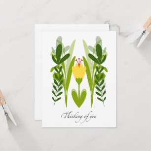 Boho Yellow Blume & Greenery Denken Sie an Ihre Ka