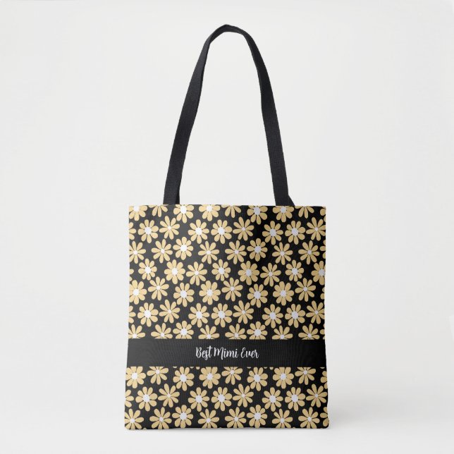 Boho Yellow Daisy Best Mimi Ever Tasche (Vorderseite)