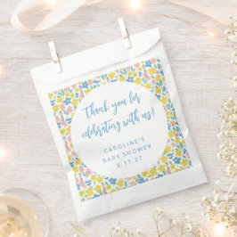 Boho Yellow Ditsy Floral Custom Baby Dusche Danke Geschenktütchen