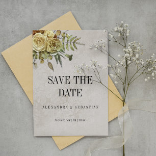 Boho Yellow Floral Vintage Hochzeit Save the Date