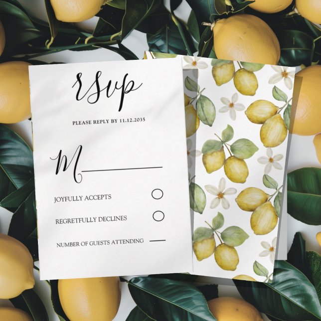 Boho Yellow Lemons Wedding RSVP (Créateur téléchargé)