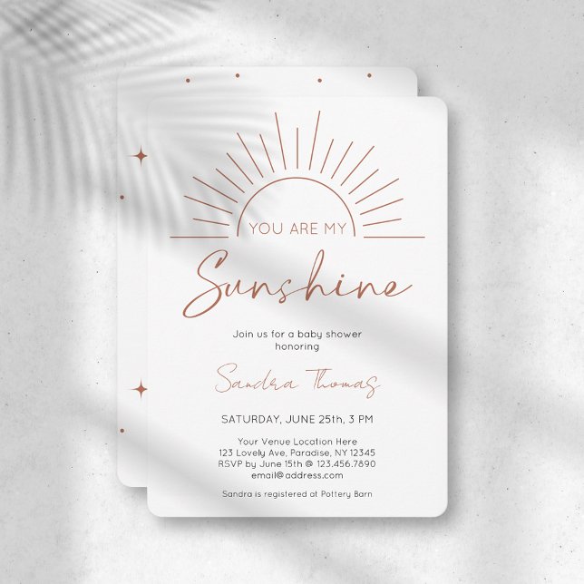 Boho You Are My Sunshine Baby shower Invitation (Créateur téléchargé)