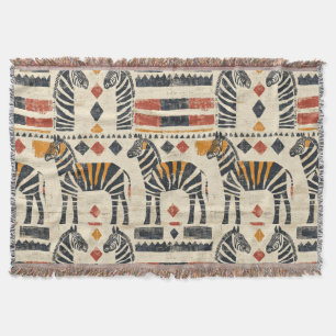 Boho-Zebra-Stammes-Safari-Muster Decke