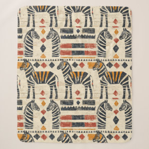 Boho-Zebra-Stammes-Safari-Muster Sherpadecke