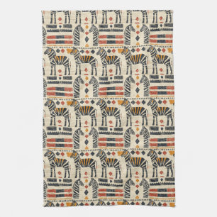 Boho-Zebra-Tribal-Safari-Muster Geschirrtuch