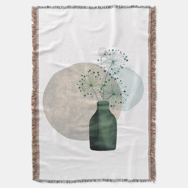 Boho Zen Blütenleuchter in einer Flasche Decke (Vorderseite Vertikal)