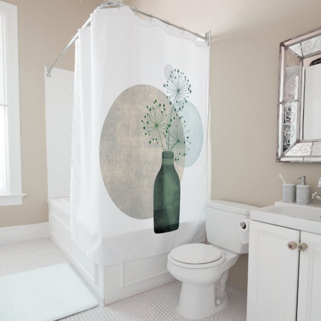 Boho Zen Blütenleuchter in einer Flasche Duschvorhang (Beispiel)