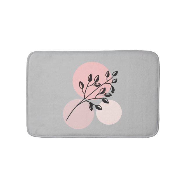 Boho Zen Botanical On Pink & Lilac Circles Badematte (Vorderseite)